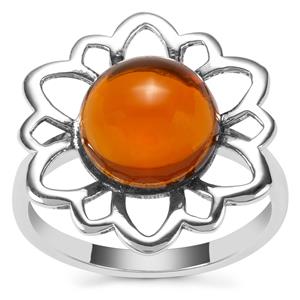 American Fire Opal Ring in Sterling Silver 3.06cts