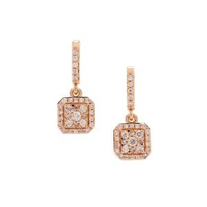 1/2ct Natural Pink Diamonds 9K Rose Gold Earrings 