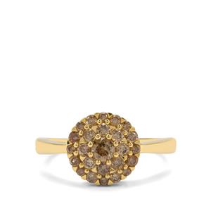 3/4ct Cape Champagne Diamonds 9K Gold Ring