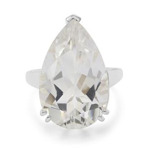 Optic Quartz Sterling Silver Ring 19cts