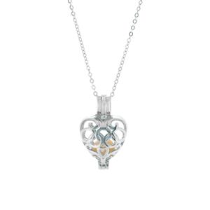 Freshwater Cultured Pearl Sterling Silver Locket Heart Necklace 