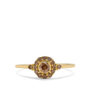 1/3ct Champagne Diamonds 9K Gold Ring 