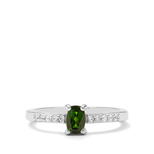 Chrome Diopside & White Zircon Sterling Silver Ring ATGW 0.68cts