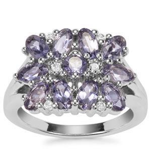 Bengal Iolite Ring with White Zircon in Sterling Silver 2.06cts
