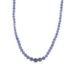 133.07cts Tanzanite Sterling Silver Graduated Necklace 