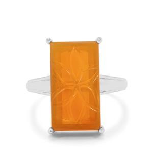 AAA Honey American Fire Opal Ring in Sterling Silver 5cts