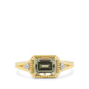 Csarite® & White Zircon 9K Gold Ring ATGW 1.90cts