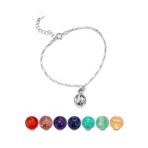 Sterling Silver Bracelet  with 7 Interchangeable Gemstones 22.50cts