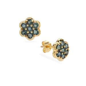 1.25cts Australian Blue Sapphire 9K Gold Earrings 
