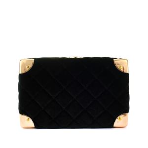 Destello Velvet Quilted Box Handbag - Available in Black or Red