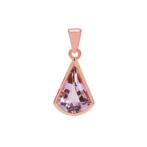 Rose De France Amethyst Pendant in Rose Gold Plated Sterling Silver 4.05cts