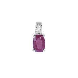 Luc Yen Ruby Pendant with White Zircon in Sterling Silver 1.30cts