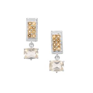 Serenite & Diamantina Citrine Sterling Silver Earrings ATGW 3.35cts