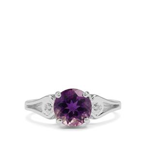 Moroccan Amethyst & Diamond Sterling Silver Ring ATGW 1.80cts