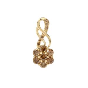 3/4ct Cape Champagne Diamonds 9K Gold Pendant