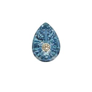 Lehrer Blue Sapphire TorusRing Cut with White Diamond in Platinum 950