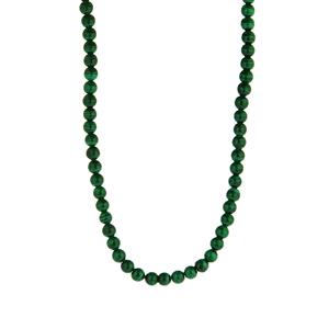 Green Malachite & White Zircon Sterling Silver Necklace ATGW 174.45cts