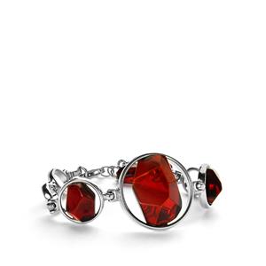 Baltic Cherry Amber Bracelet in Sterling Silver 