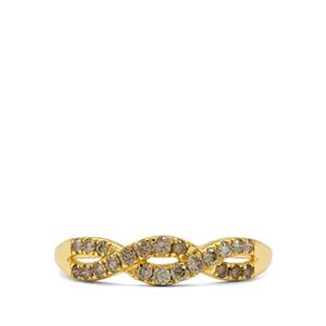 1/3ct Golden Ivory & Champagne Diamonds 9K Gold Ring
