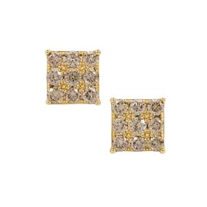 1.25ct Champagne Argyle Diamonds 9K Gold Earrings 