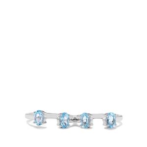 2.14ct Swiss Blue Topaz Sterling Silver Ring