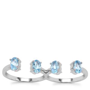 Swiss Blue Topaz Ring in Sterling Silver 2.14cts