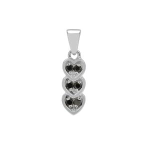 1/8ct Black Diamond Sterling Silver Pendant 