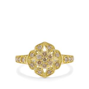 1/2ct Champagne Argyle Diamonds 9K Gold Ring 