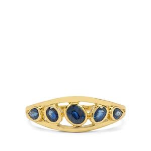 0.80ct Nigerian Blue Sapphire 9K Gold Ring 