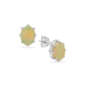 1.35cts Coober Pedy Opal Sterling Silver Earrings 