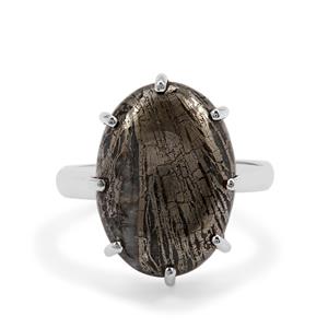 14ct Feather Pyrite Sterling Silver Aryonna Ring