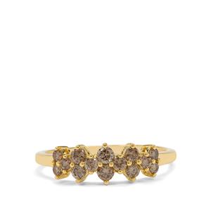 1/2ct Cape Champagne Diamonds 9K Gold Ring