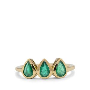 1.15ct Zambian Emerald 9K Gold Ring