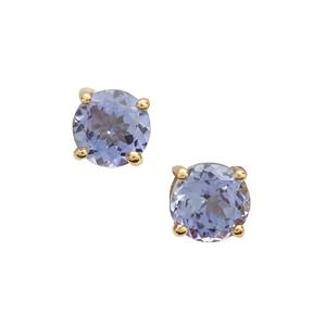 Tanzanite Earrings in Gold Plated Sterling Silver 1.80cts