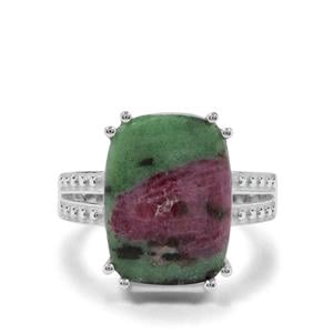 13.83ct Ruby-Zoisite Sterling Silver Ring