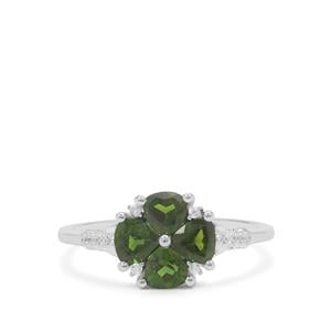Chrome Diopside & White Zircon Sterling Silver Ring ATGW 1.06cts