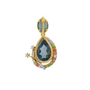 Crystal Opal on Ironstone & Multi Gemstone Midas Pendant 