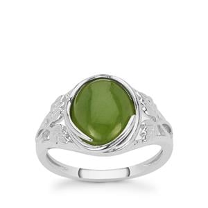 3.75ct Nephrite Jade Sterling Silver Ring