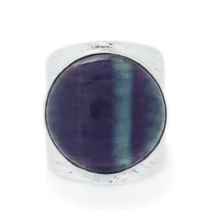 19.83ct Argentine Rainbow Fluorite Sterling Silver Aryonna Ring 