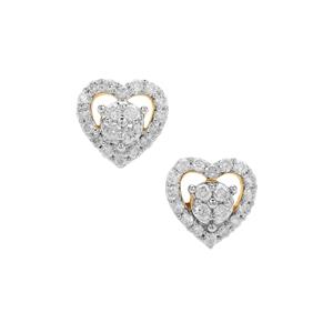 3/4ct Canadian Diamonds 9K Gold Tomas Rae Heart Earrings