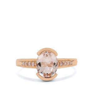 Alto Ligonha Morganite & Natural Pink Diamond 9K Rose Gold Ring ATGW 1.65cts