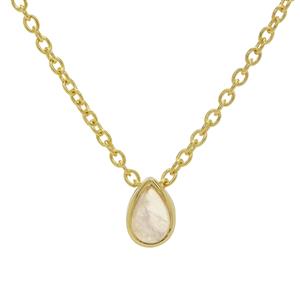 Rainbow Moonstone Necklace in Gold Plated Sterling Silver 0.45ct