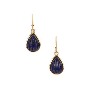 Sar-i-Sang Lapis Lazuli Earrings in Gold Tone Sterling Silver 9cts