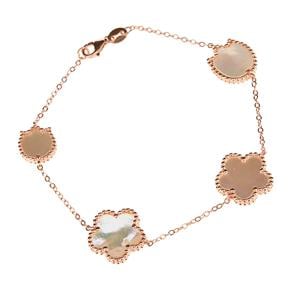 Mother of Pearl Bracelet in Rose Gold Tone Sterling Silver