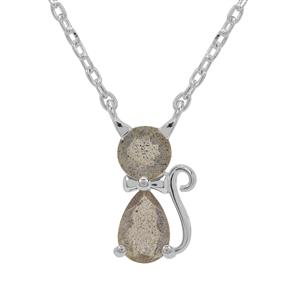  1ct Labradorite Sterling Silver Necklace