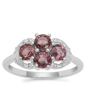 Burmese Spinel Ring with White Zircon in Sterling Silver 1.56cts