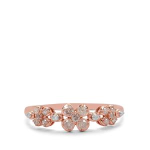 1/4ct Pink Diamonds & White Diamonds 9K Rose Gold Ring