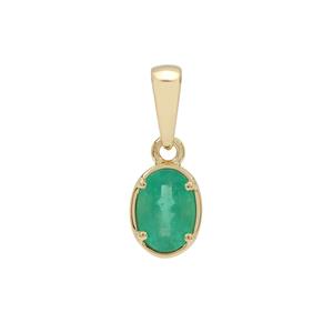 0.75ct Zambian Emerald 9K Gold Pendant 