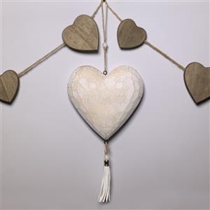 Wooden Hanging Heart Decoration
