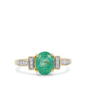 Ethiopian Emerald & Diamond 18K Gold Tomas Rae Ring MTGW 1.86cts